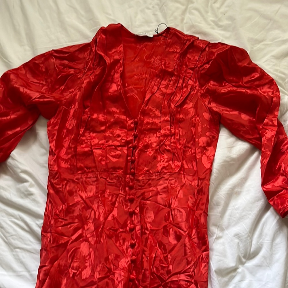 Sandro France Paris Dress Silky Orange Red Dress